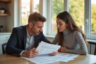 Agent immobilier et propriétaire discutent d'une estimation immobilière